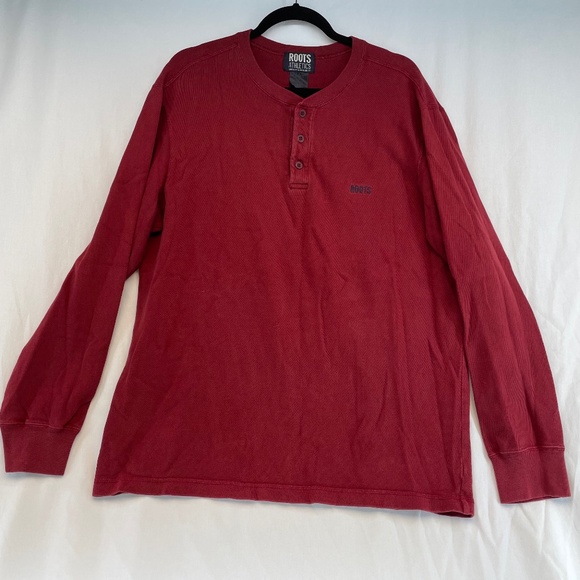 Roots Athletics Crewneck Long Sleeve Polo Red Men’s Size XL - Picture 1 of 14